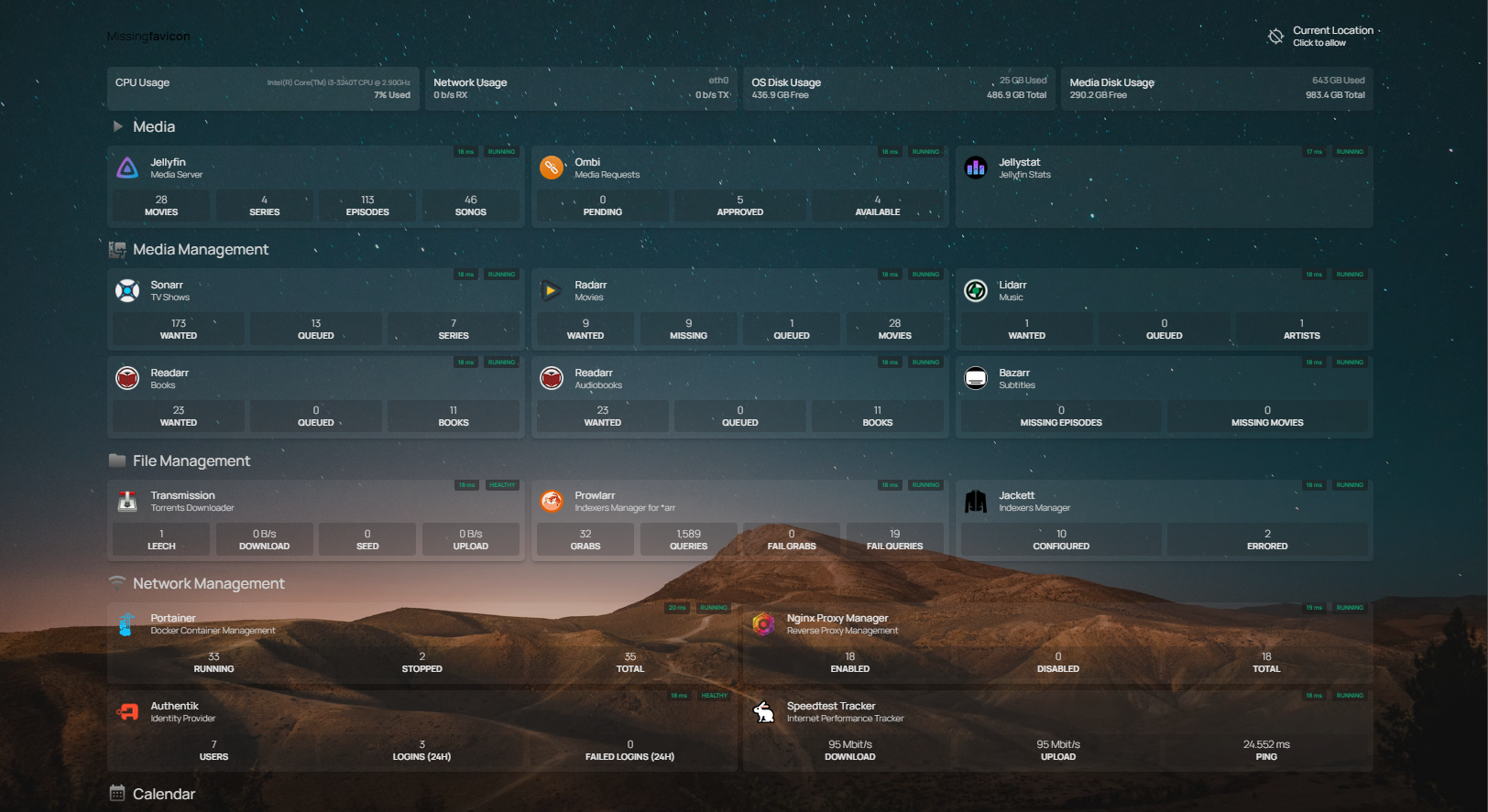 Image d'ensemble d'un exemple de page Homepage